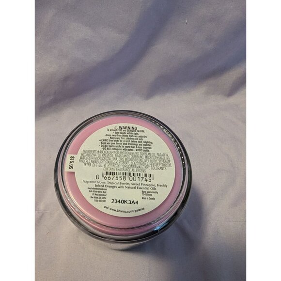 Bath & Body Works Berry Fruit Punch Scented Mason Candle 7 Oz Essential Oils - Picture 3 of 3